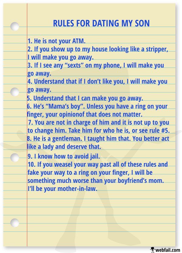 rules of dating my teenage daughter